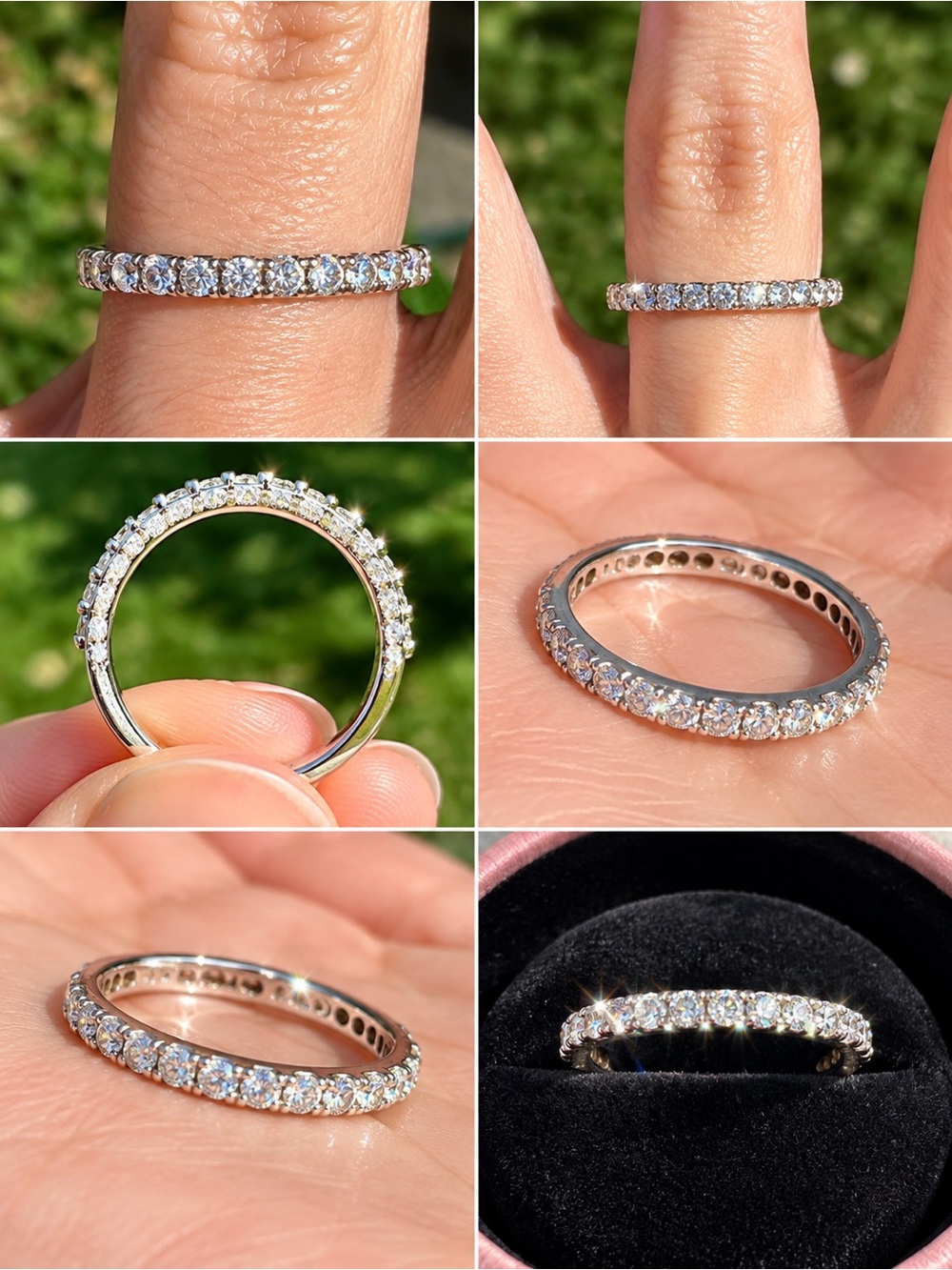 Classic Diamond Eternity Band - White Gold Tone